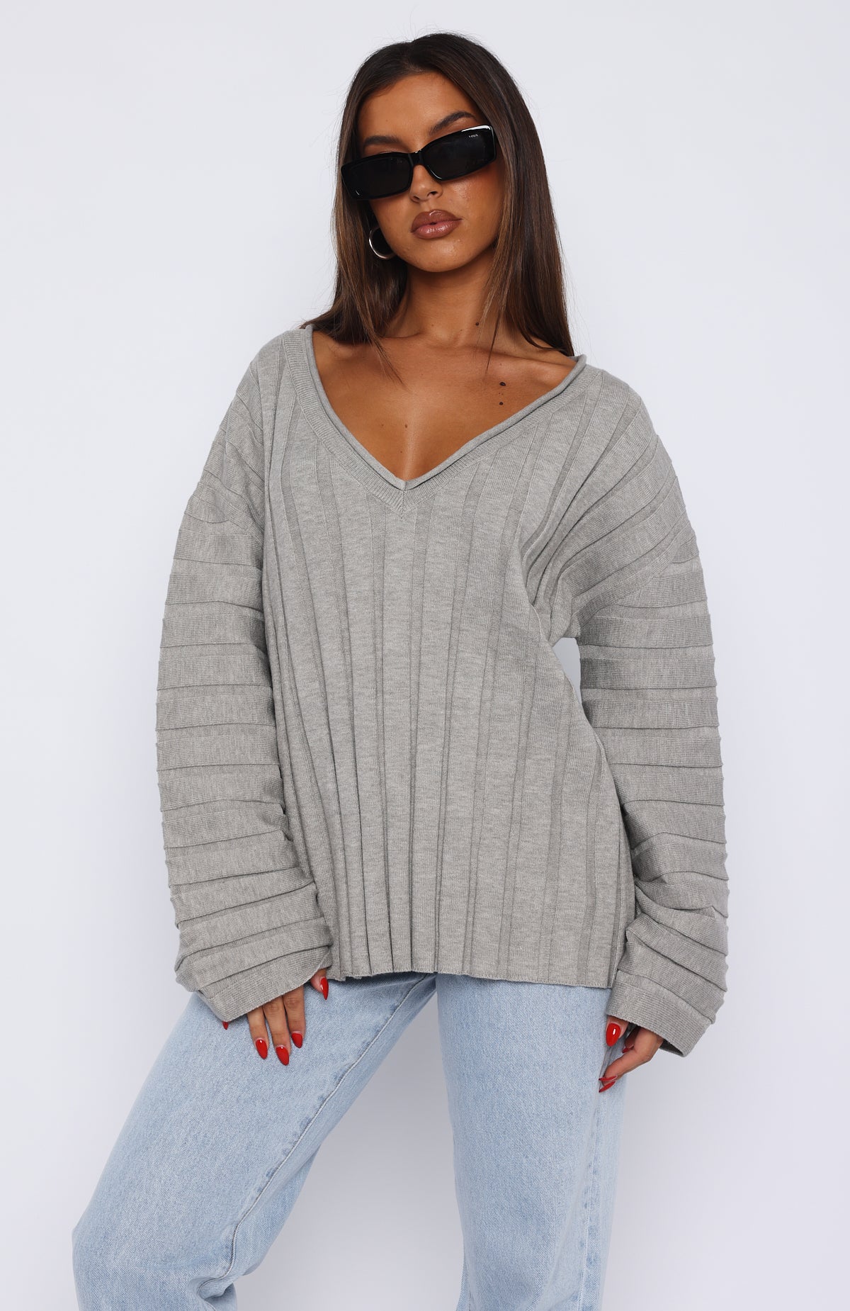 Aligned With You Sweater Grey Marle