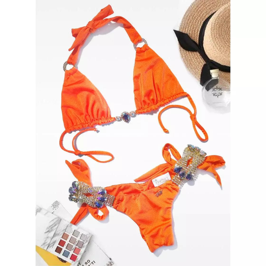 Amber Luxury Top & Tie Side Bottom - Orange