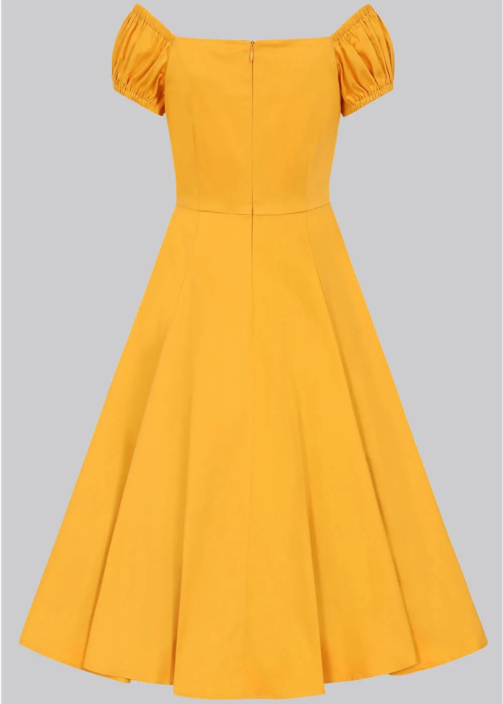 Collectif Dolores 50's Swing Dress Mustard