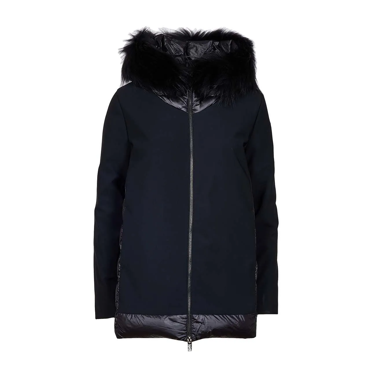 GIACCA WINTER HYBRID ZAR LADY FUR Donna Nero