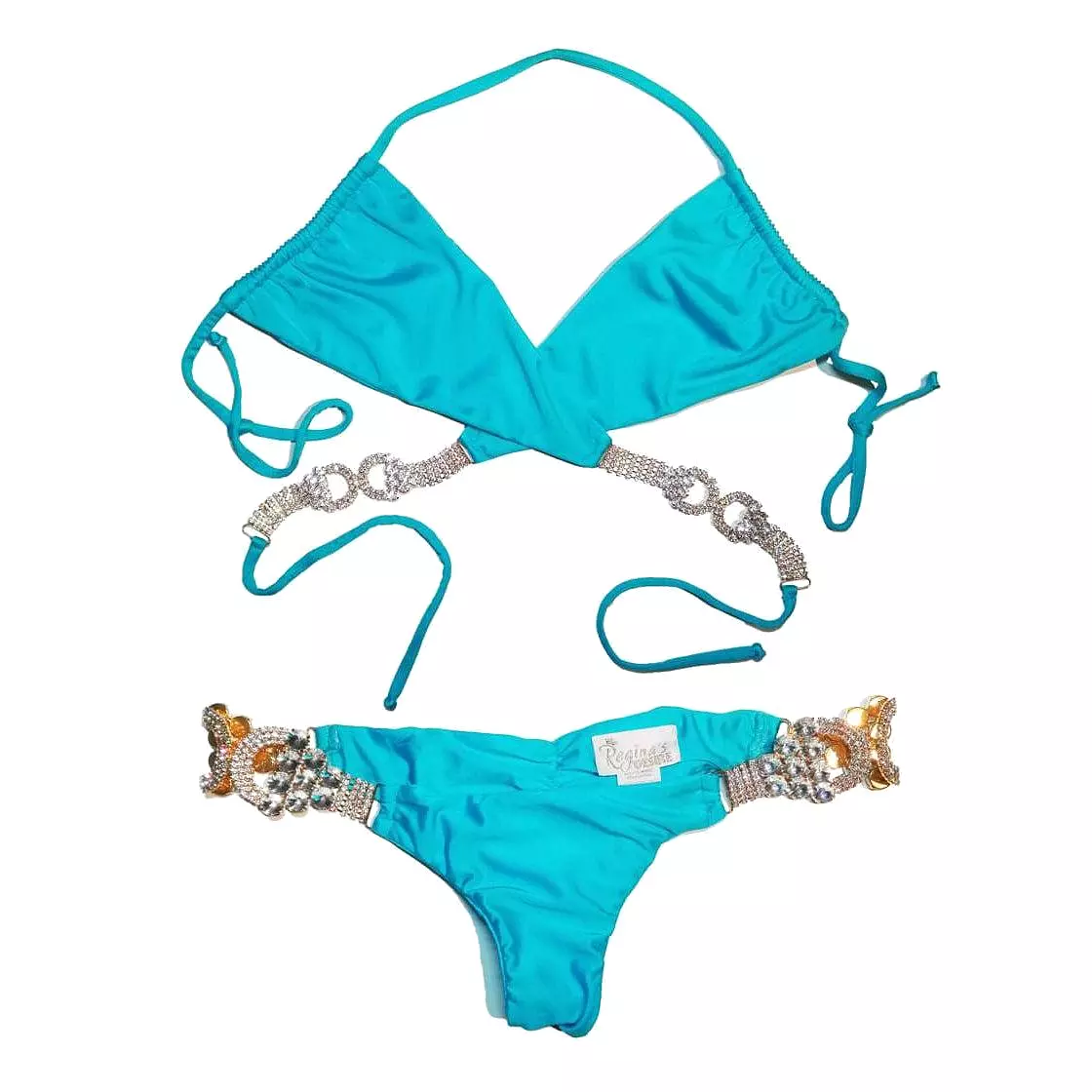 Gina Wrap Top & Skimpy Bottom - Turquoise