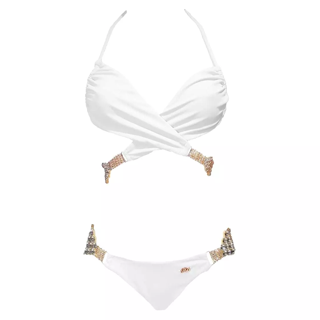 Gina Wrap Top & Skimpy Bottom - White