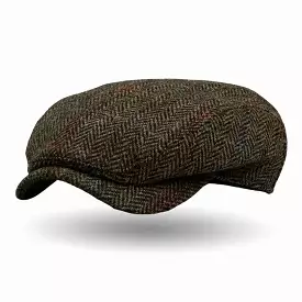 Harris Tweed Longshoreman Cap in Hunter Green