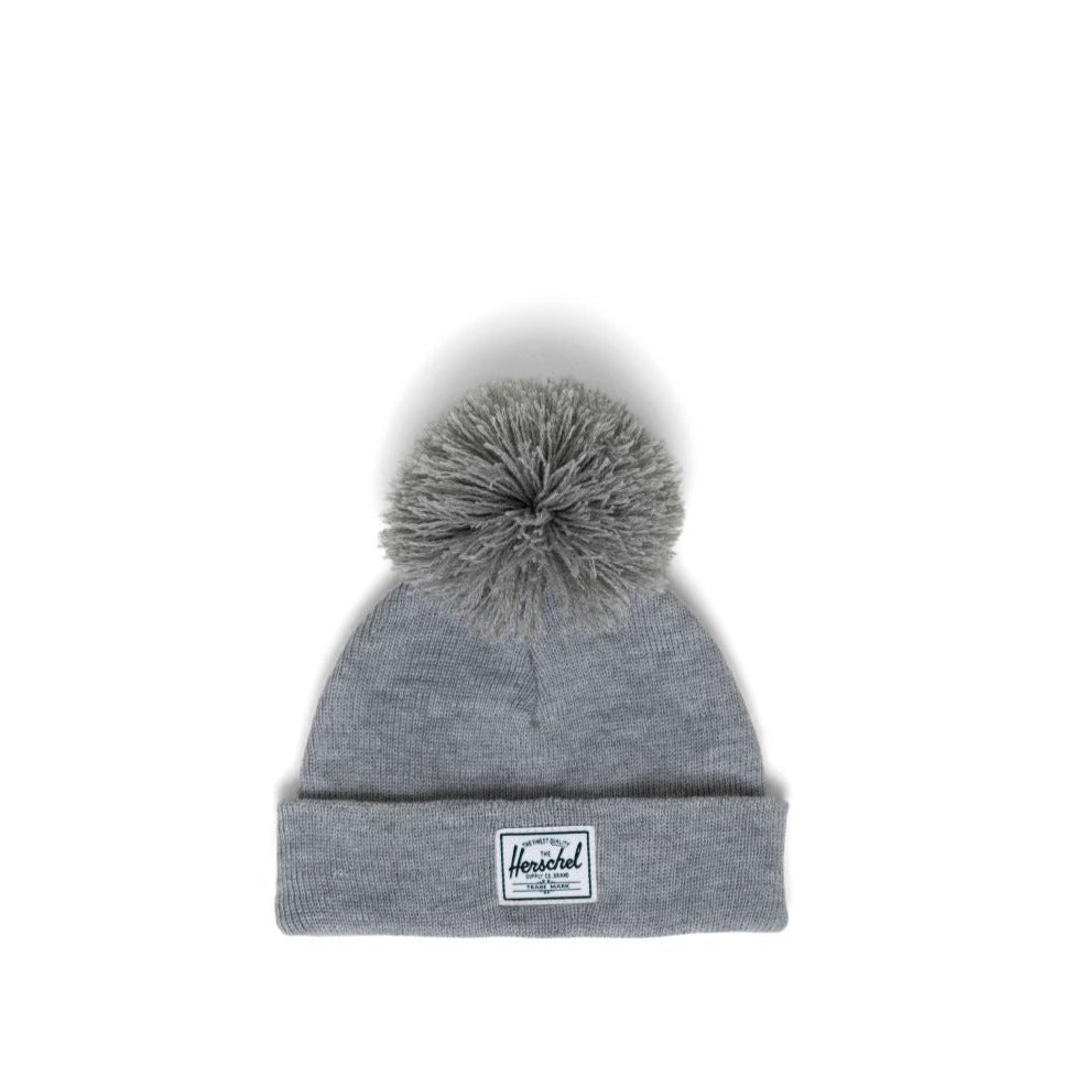 Herschel Light Heather Grey Baby Pom Beanie