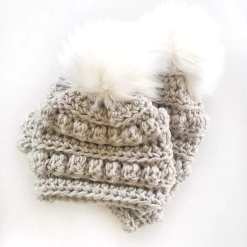 I'm In The Loop Linen Toddler Bobble Beanie