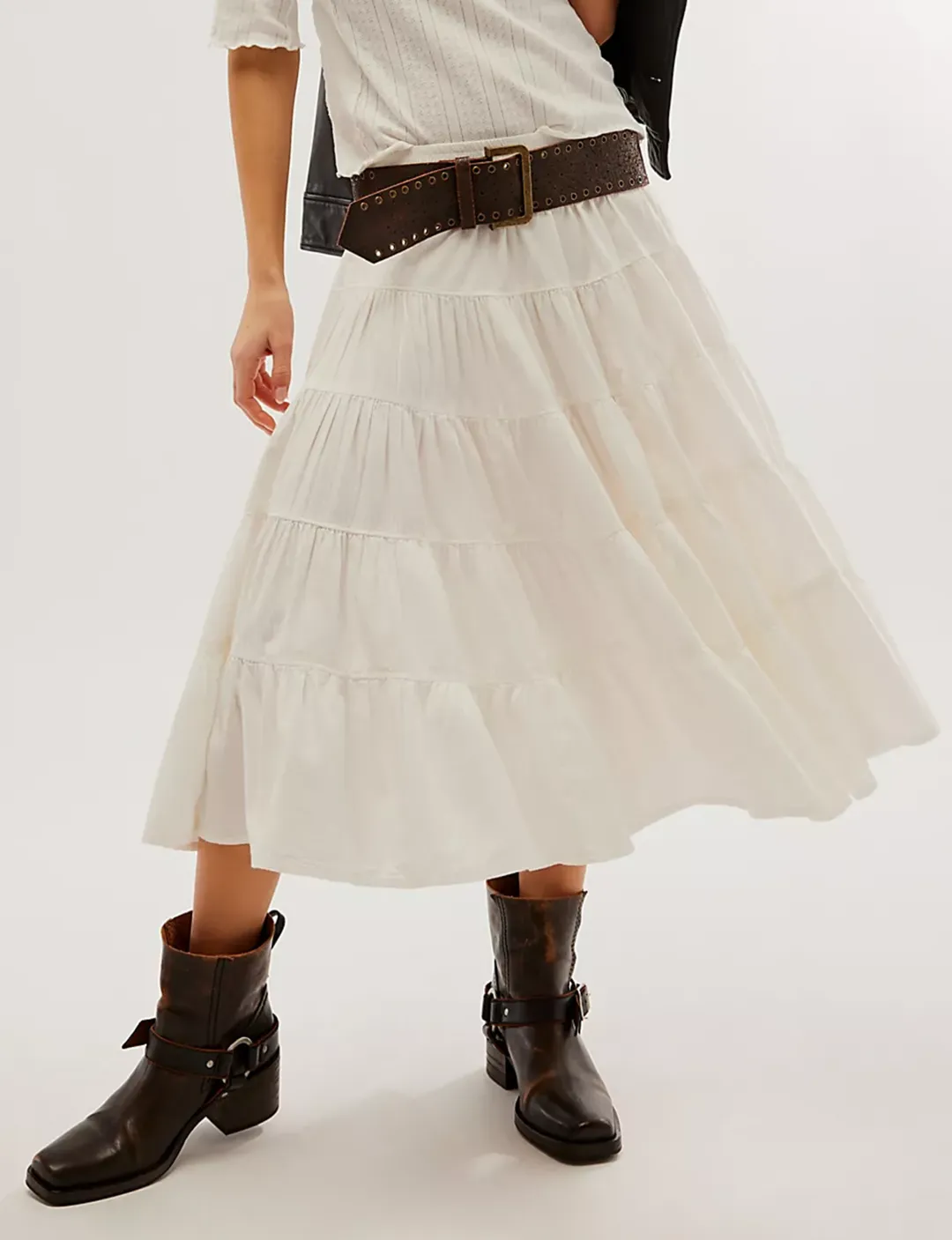 In Full Swing Midi Skirt, Ivory