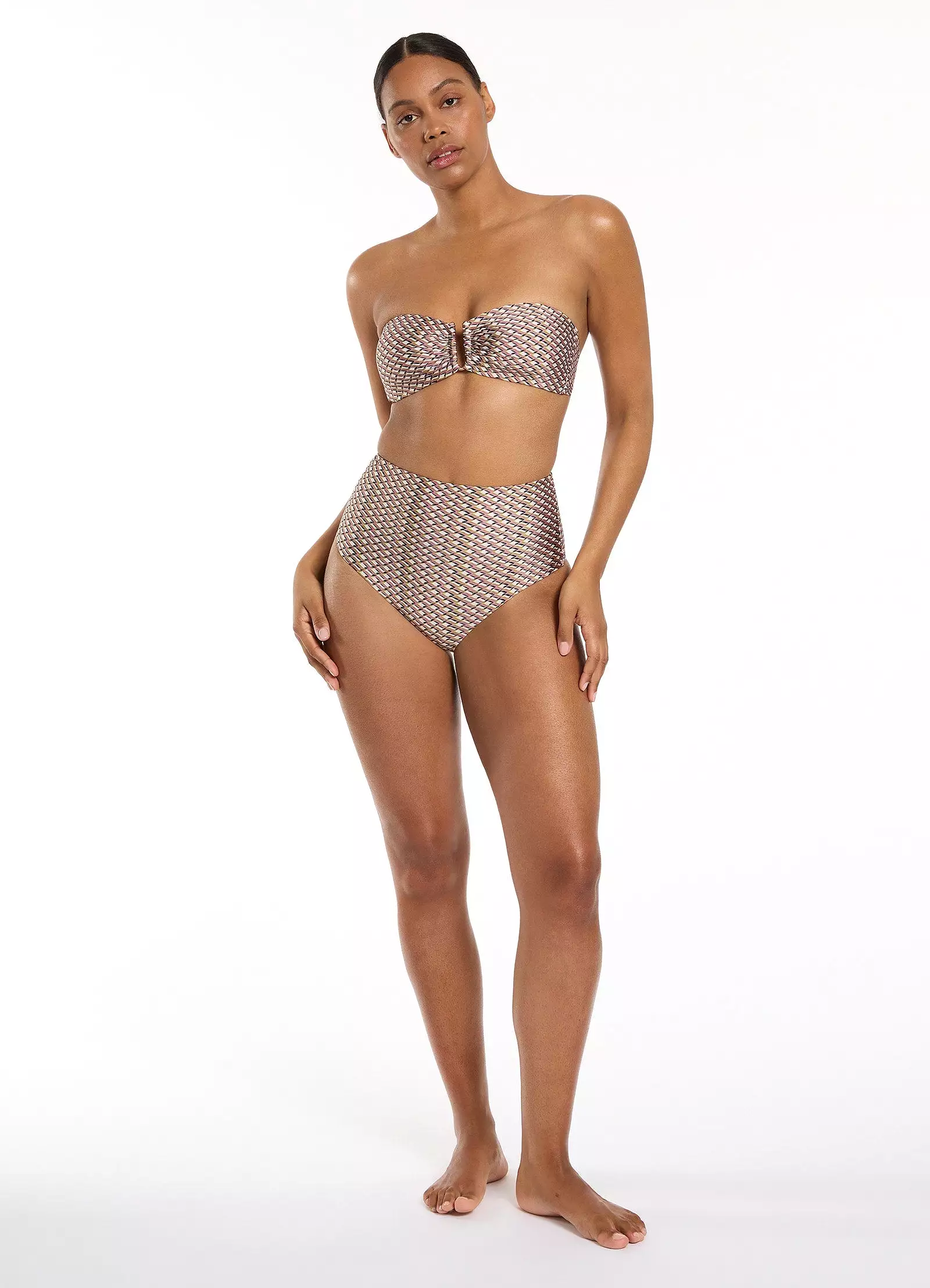 Infinity High Waist Bikini Bottom - Kelp