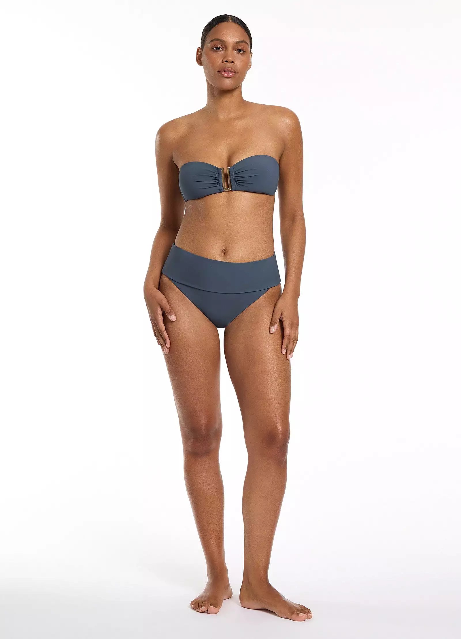 Jetset Bandeau Bikini Top - Steel Blue