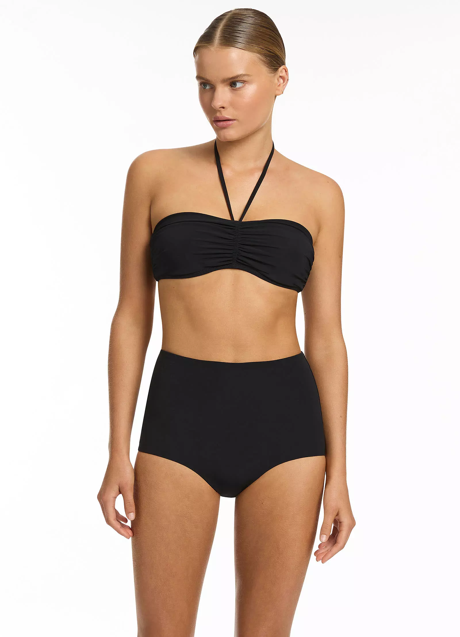 Jetset High Waist Boyleg Bikini Bottom - Black