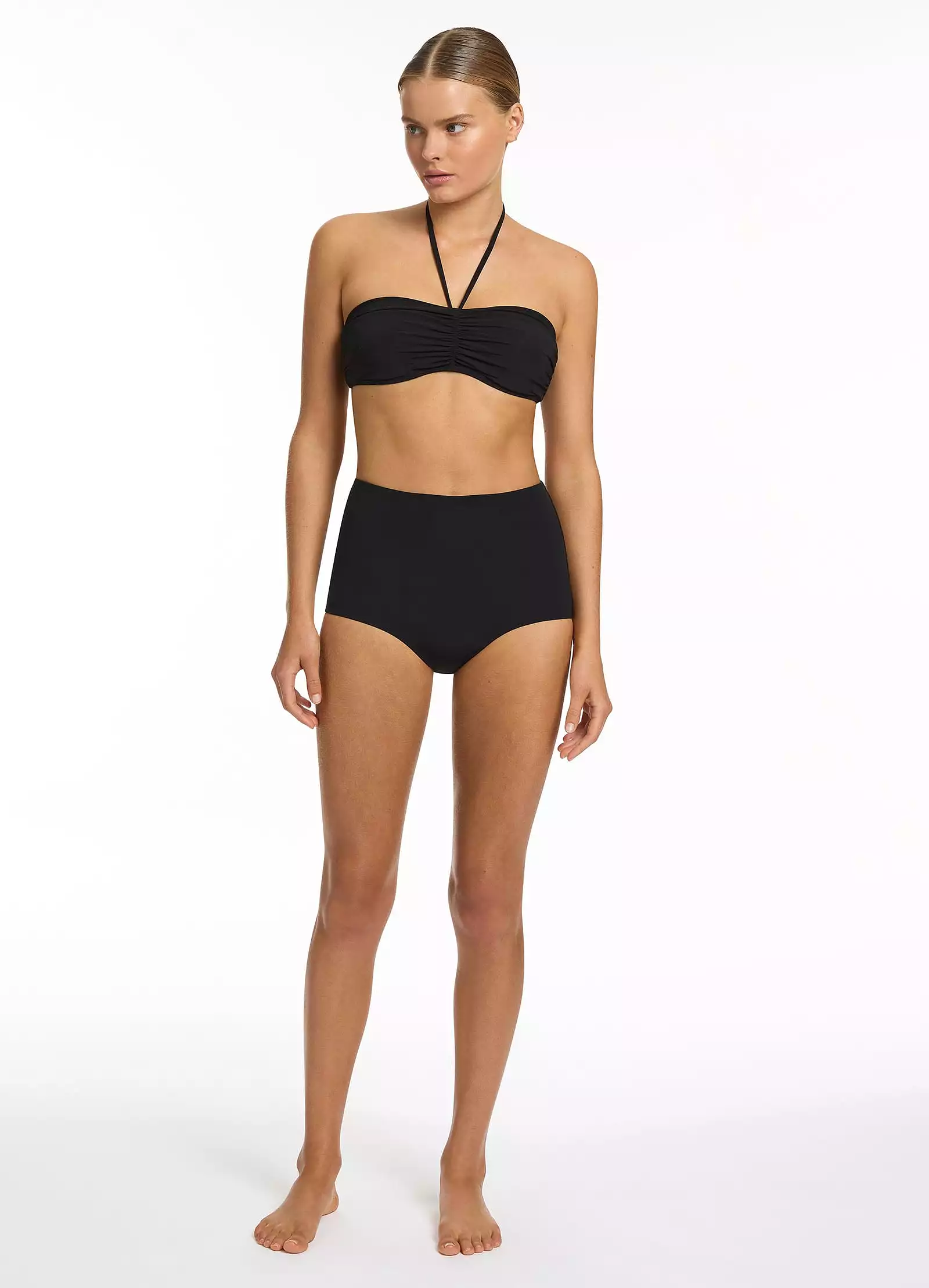 Jetset High Waist Boyleg Bikini Bottom - Black