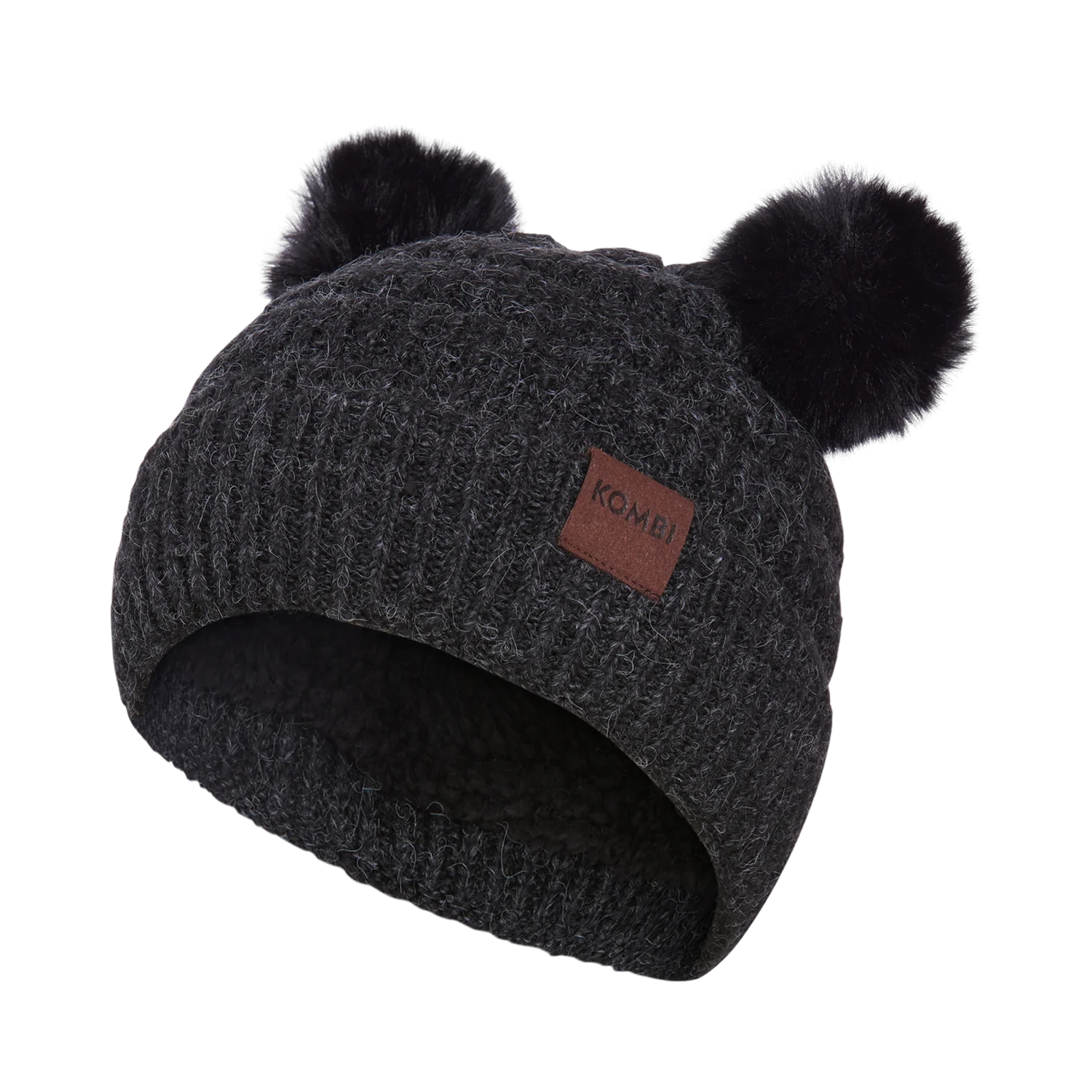 Kombi Black Cubbie Pom Pom Children's Hat