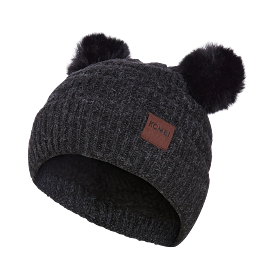 Kombi Black Cubbie Pom Pom Children's Hat