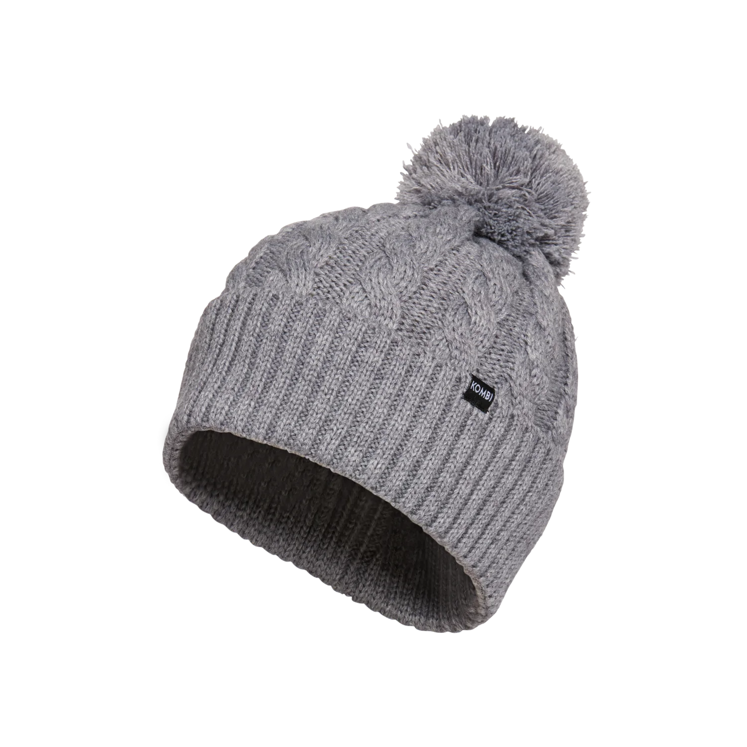 Kombi Grey Melange Braidy Merino Pom Pom Junior Hat