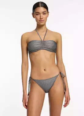 Lumen Underwire Bandeau Halter Bikini Top - Silver