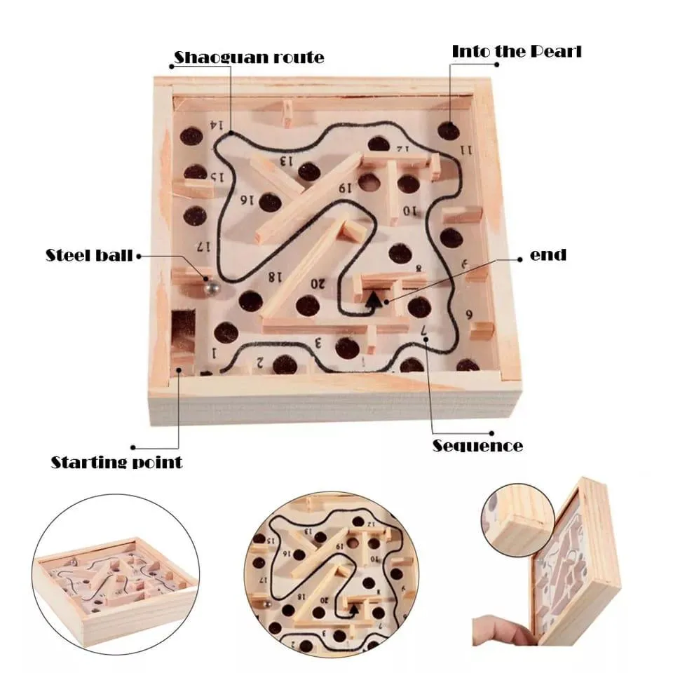 Maze Labyrinth Balance Board Wooden Toy for Kids