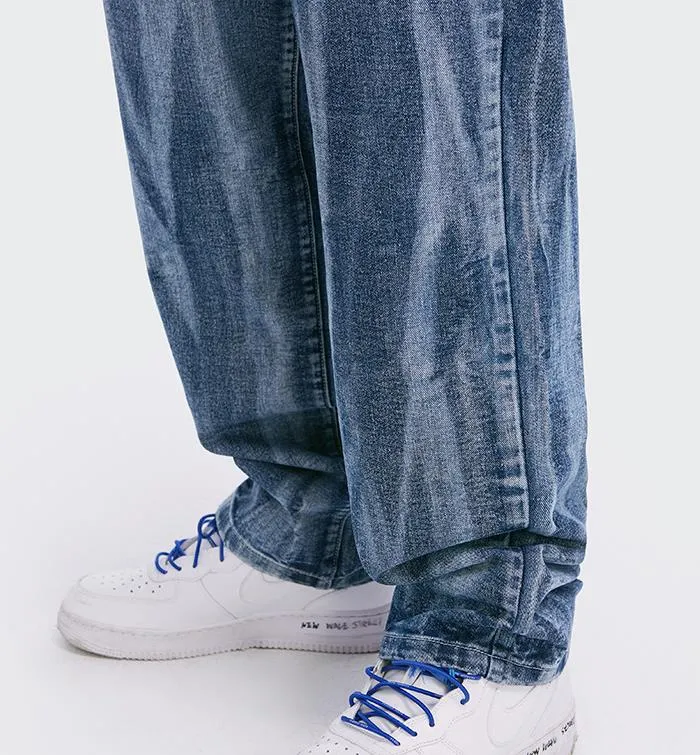 Men's Winter Autumn Fashion Loose Fit Casual Denim Straight-Leg Pants