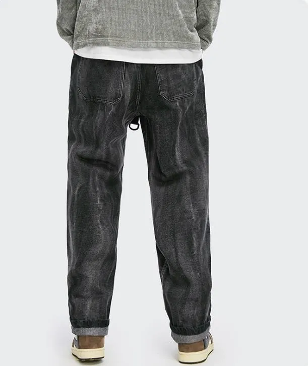 Men's Winter Autumn Fashion Loose Fit Casual Denim Straight-Leg Pants