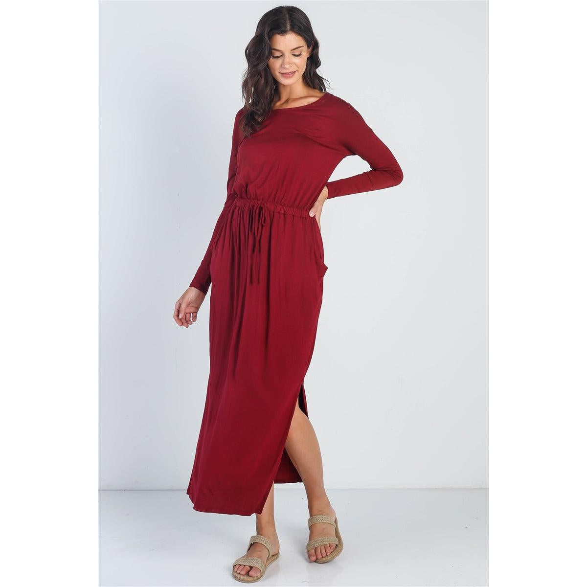 Midi Sleeve Basic Maxi Dress