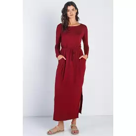 Midi Sleeve Basic Maxi Dress