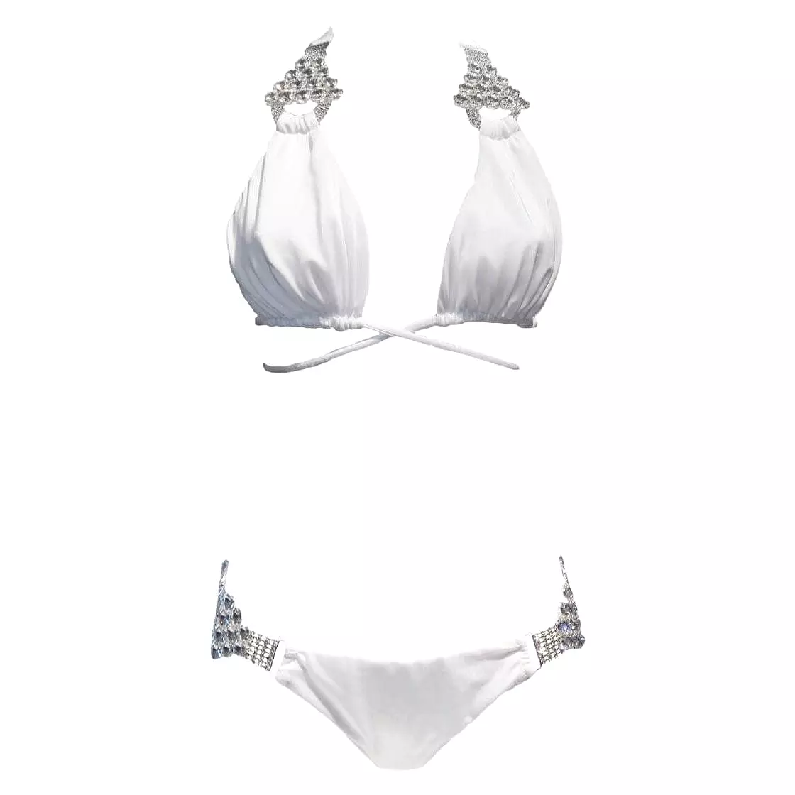 Nicole Halter Top & Skimpy Bottom - White