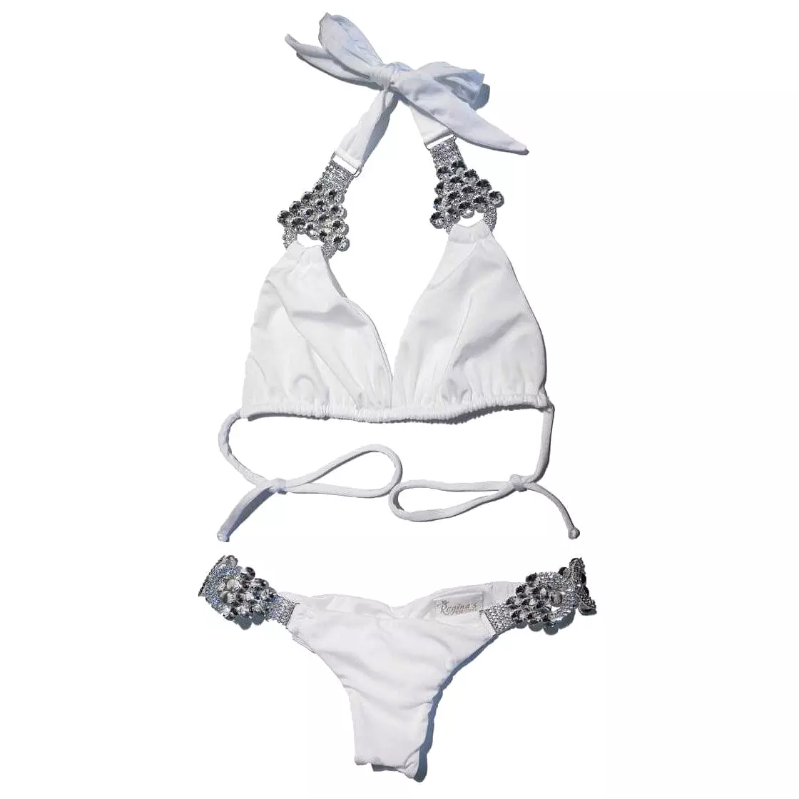 Nicole Halter Top & Skimpy Bottom - White