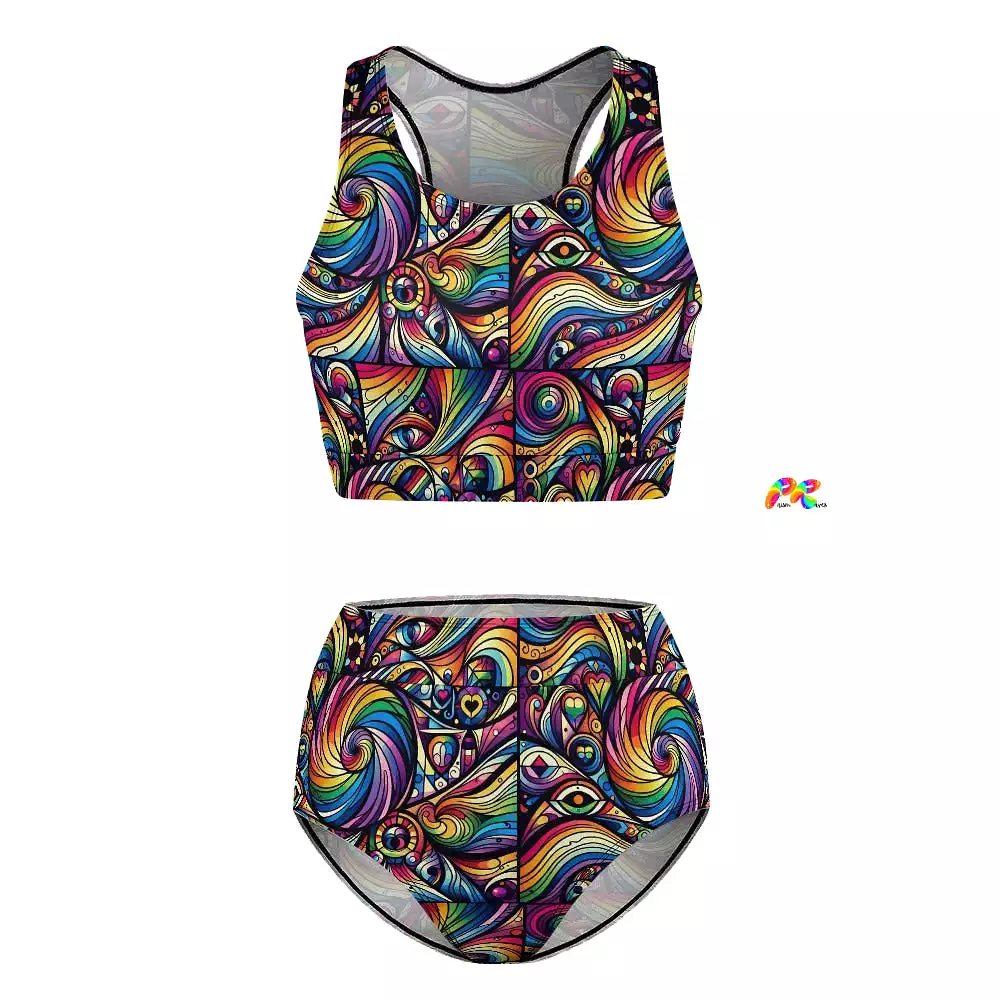 Pride Swirl Racerback High-waist Bikini