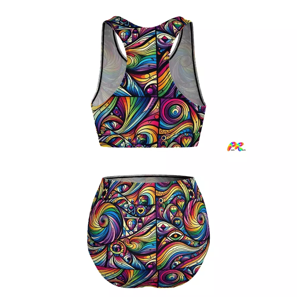 Pride Swirl Racerback High-waist Bikini