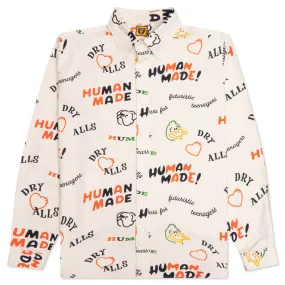 Printed BD L/S Shirt - White