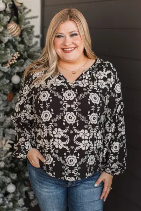 Ready For A Challenge Floral Blouse- Black