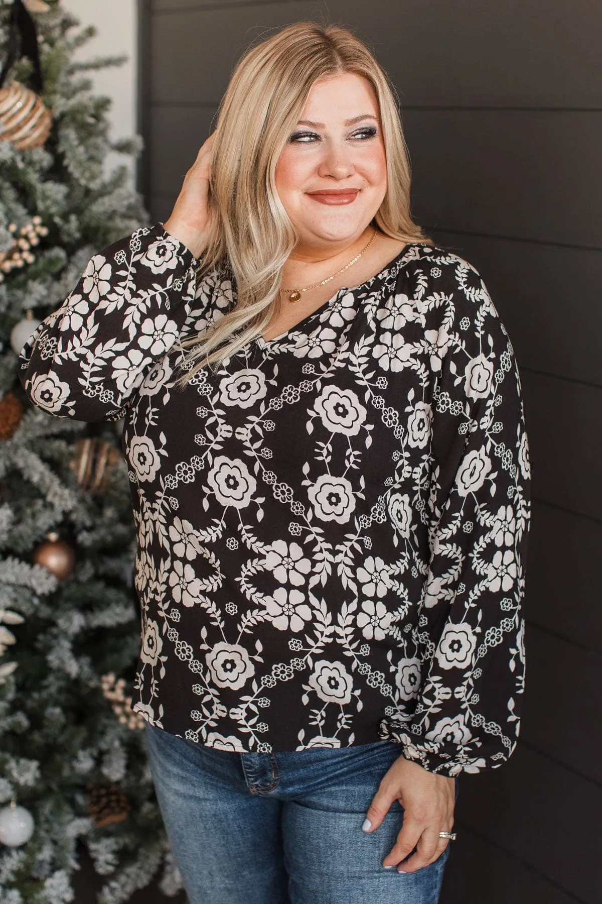 Ready For A Challenge Floral Blouse- Black