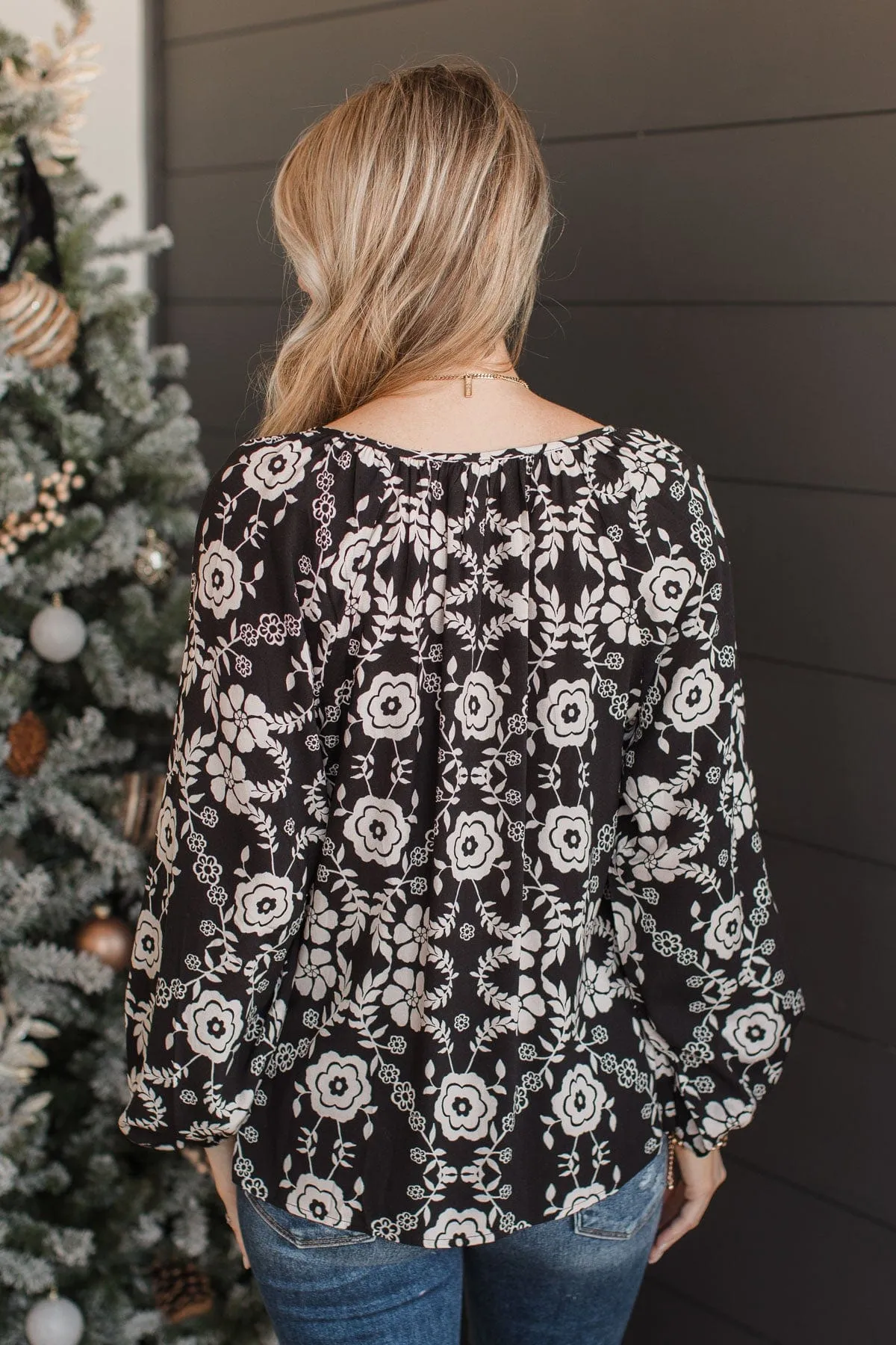 Ready For A Challenge Floral Blouse- Black