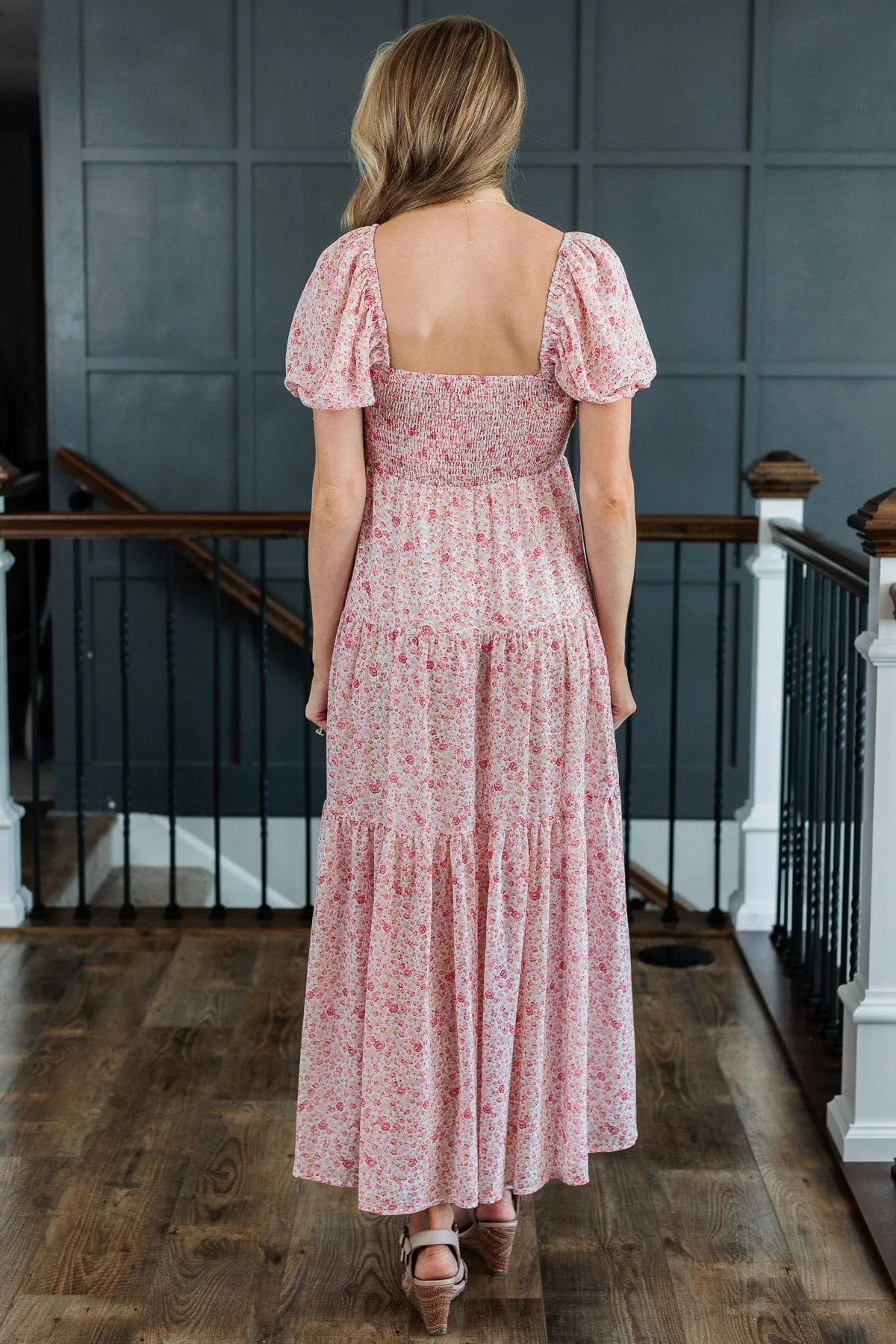 Ready To Mingle Tiered Maxi Dress- Pink