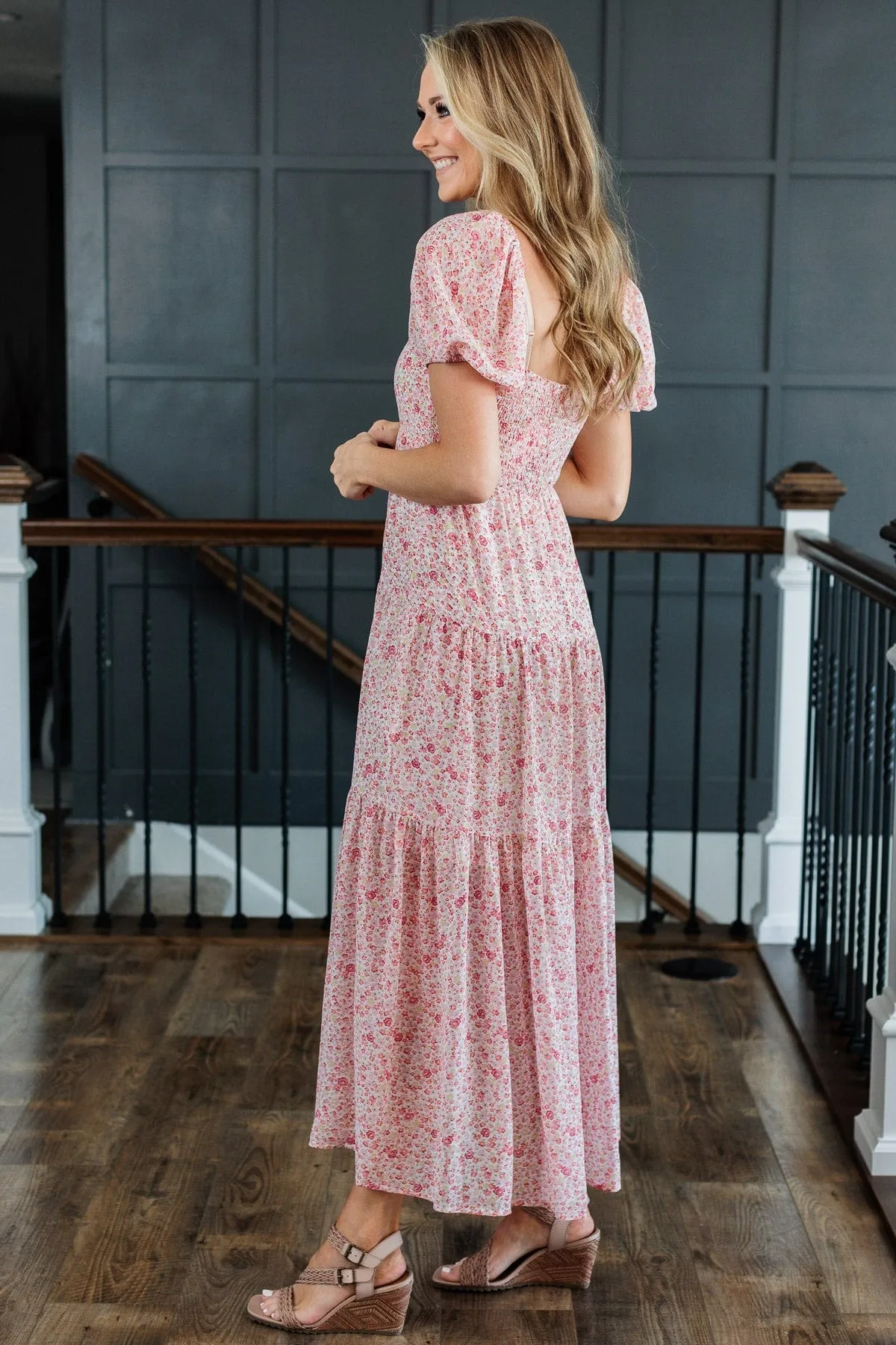 Ready To Mingle Tiered Maxi Dress- Pink