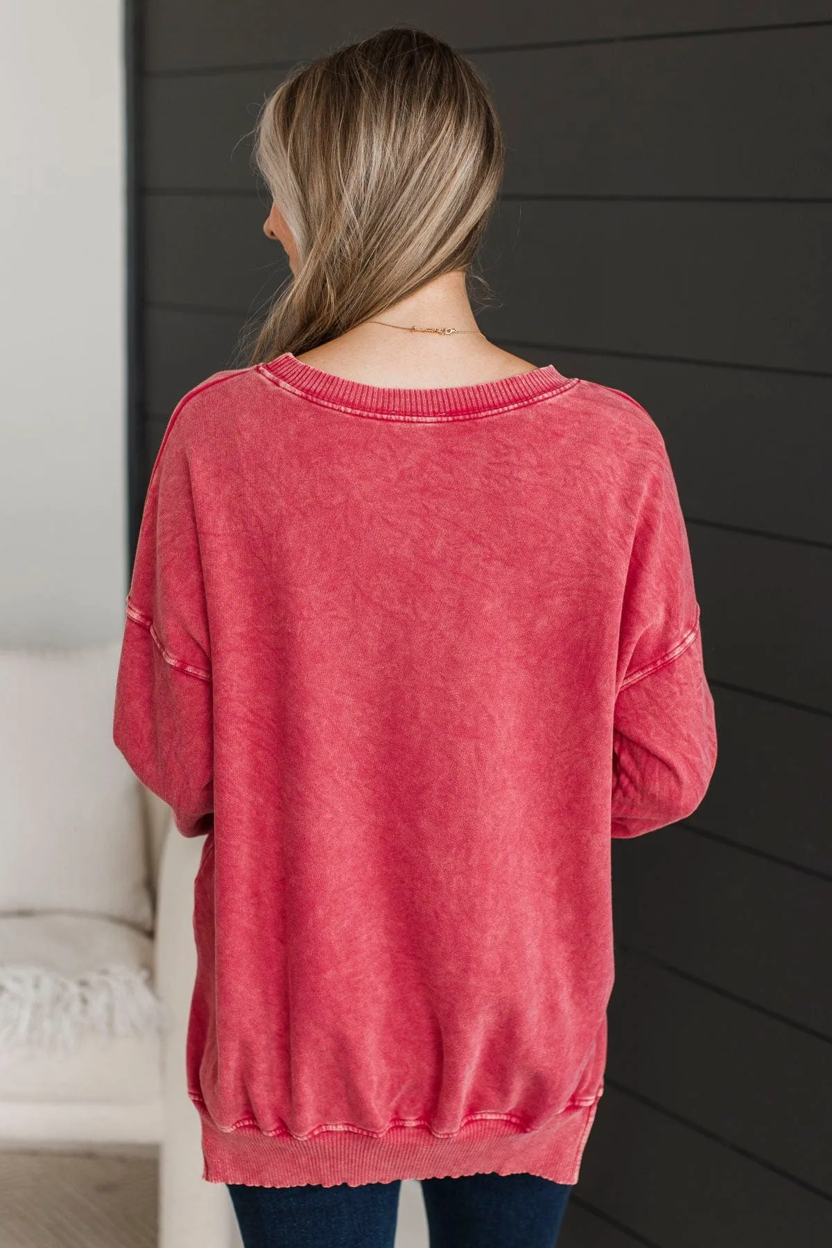 Ready To Roll Pullover Top- Fuchsia