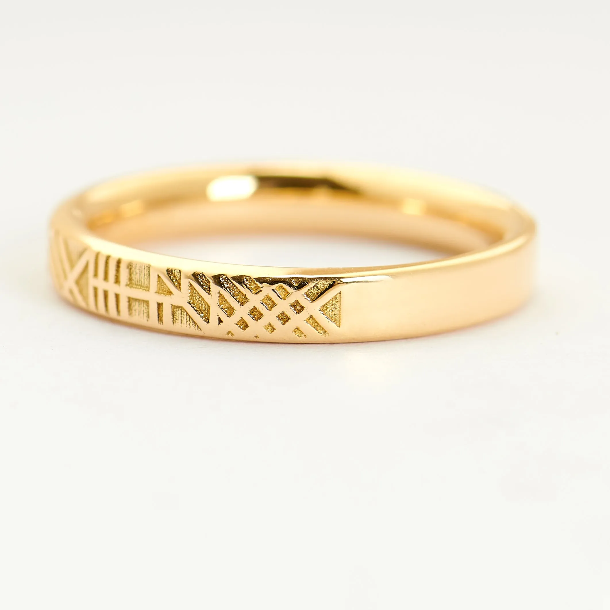 Ready to Ship - Unique Geometric Wedding Ring  (size US 4)