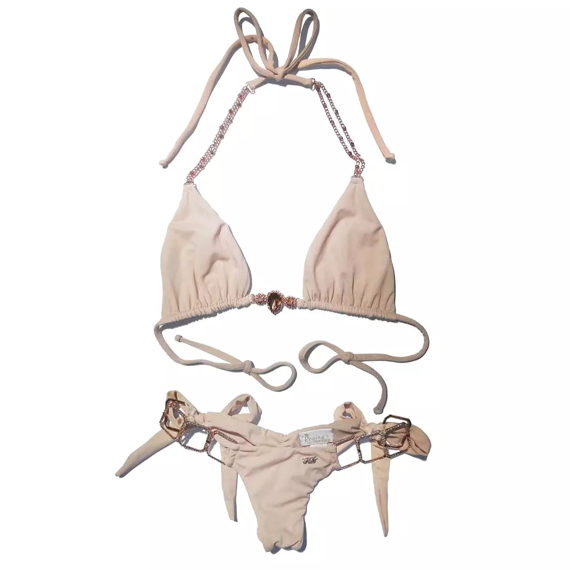 Tessa Triangle Top & Tie Side Bottom - Nude