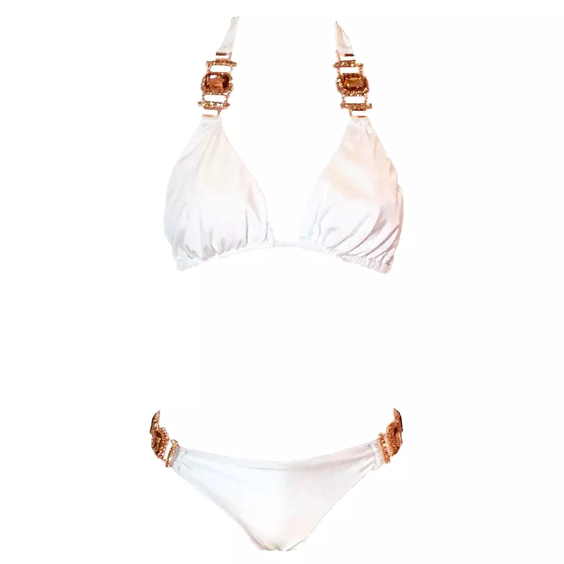 Tina Halter Top & Skimpy Bottom - White