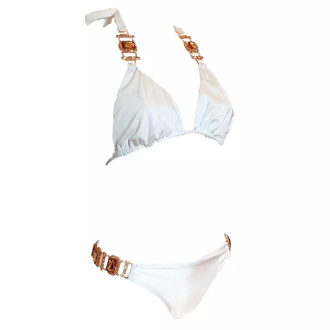 Tina Halter Top & Skimpy Bottom - White