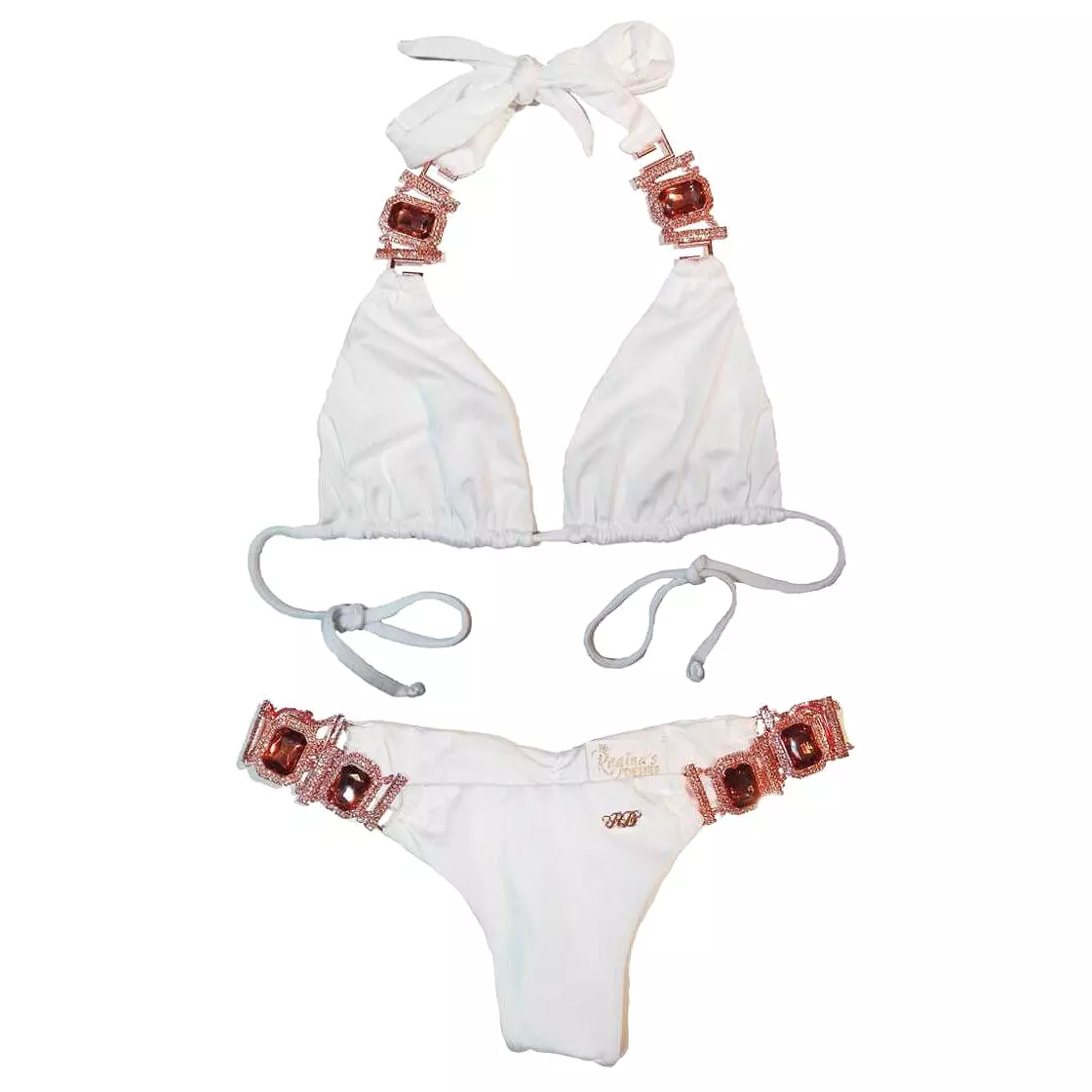 Tina Halter Top & Skimpy Bottom - White