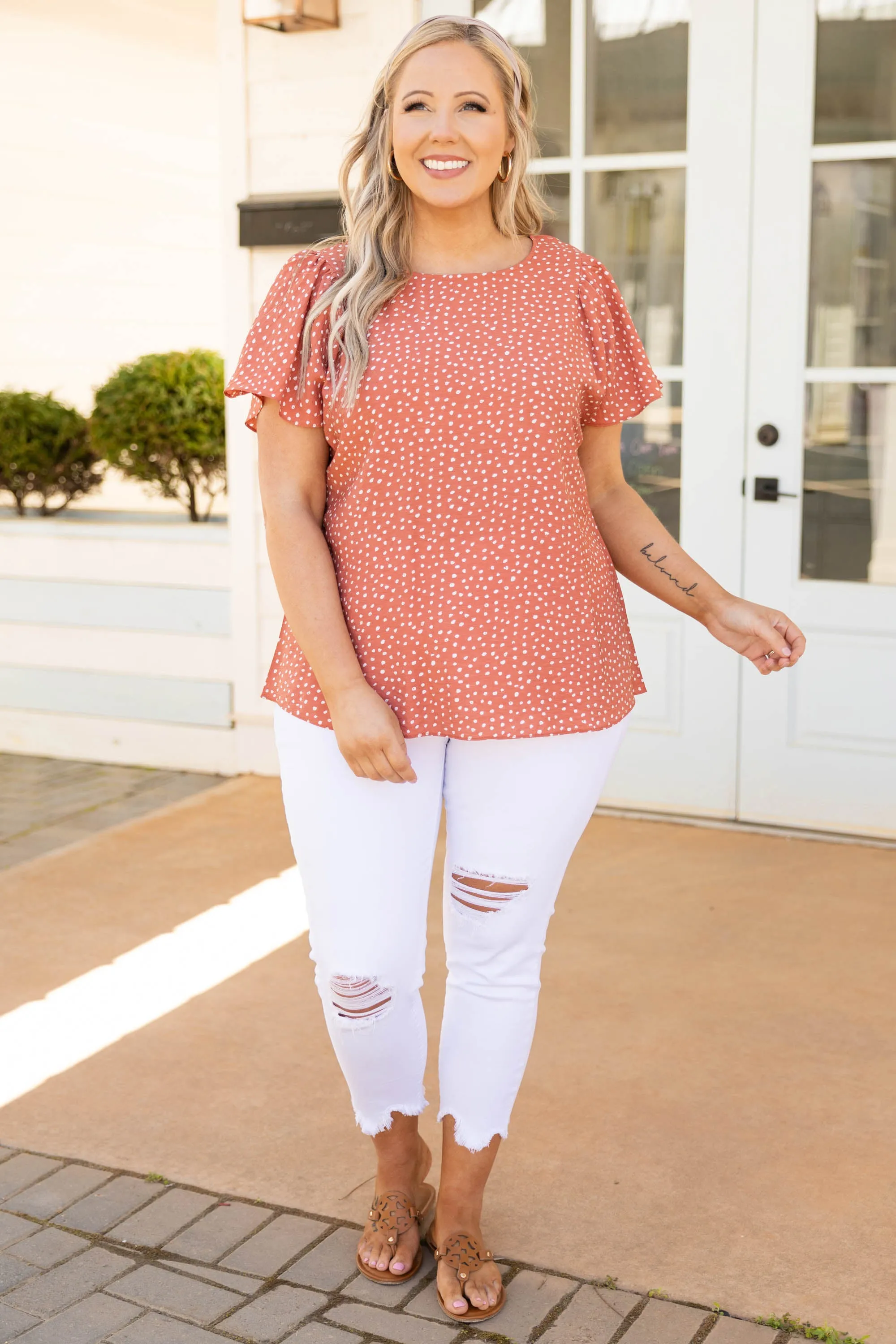 Unspoken Dream Top, Dusty Orange